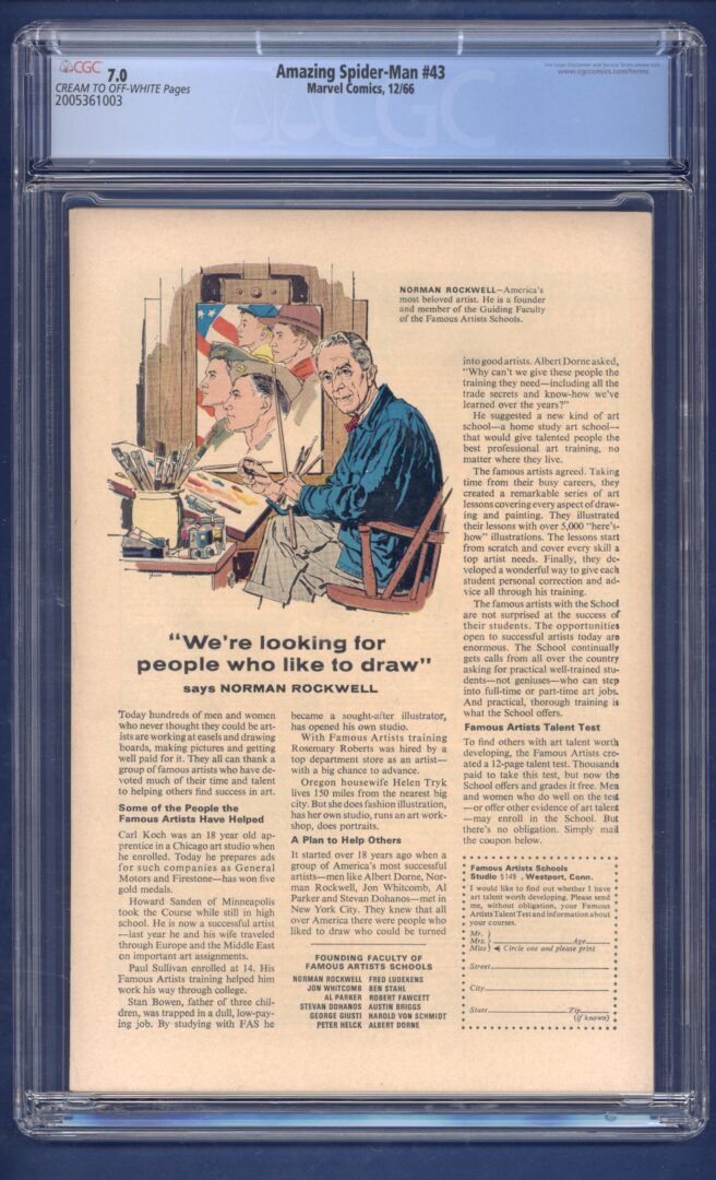 Amazing Spider-Man #43 CGC 7.0 1st full app. of Mary Jane Watson