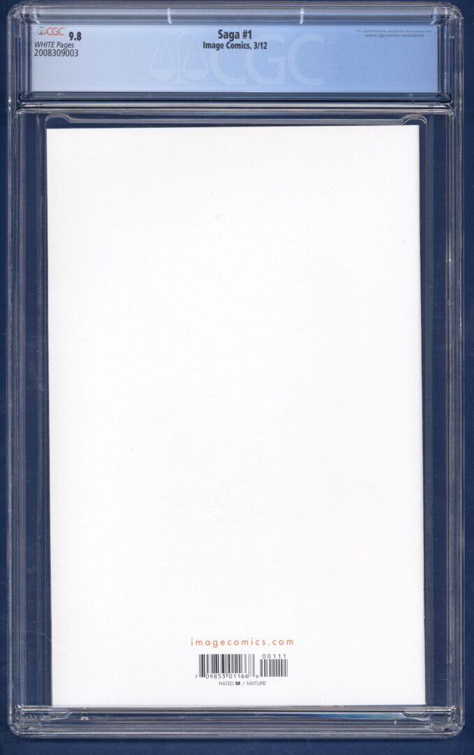 Saga #1 CGC 9.8 1st app. of Marko, Alana, Hazel, Prince Robot IV, The Will, & Lying Cat