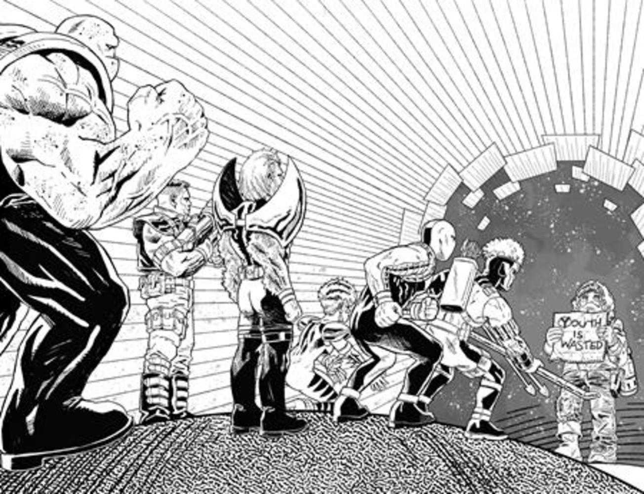 Assorted Crisis Events #6 Cover D Eric Zawadzki Youngblood Team Up Black & White Full Art Variant (Mature)