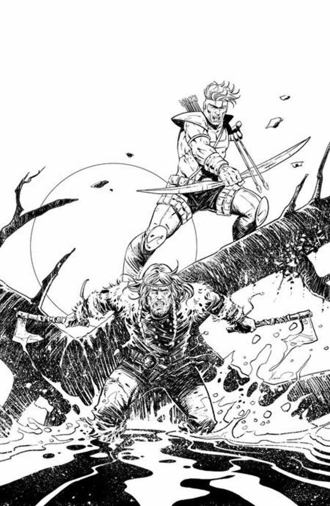 Viking Moon #2 (Of 5) Cover F Phillippe Xavier Youngblood Team Up Black & White Full Art Variant