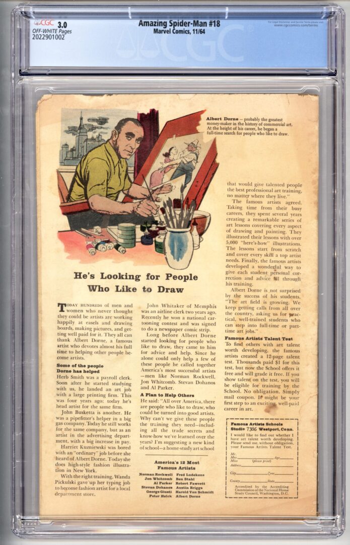Amazing Spider-Man #18 CGC 3.0 1st appearance of Ned Leeds