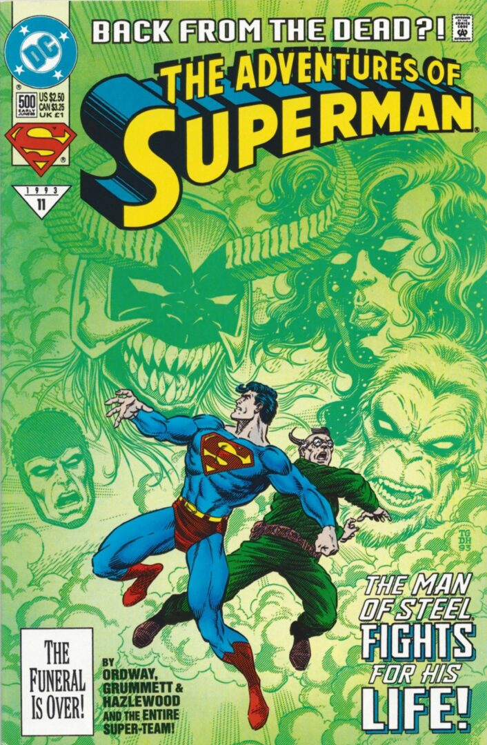 Adventures of Superman #500 VF 1st cameo appearance of Superboy, Steel, and Cyborg Superman