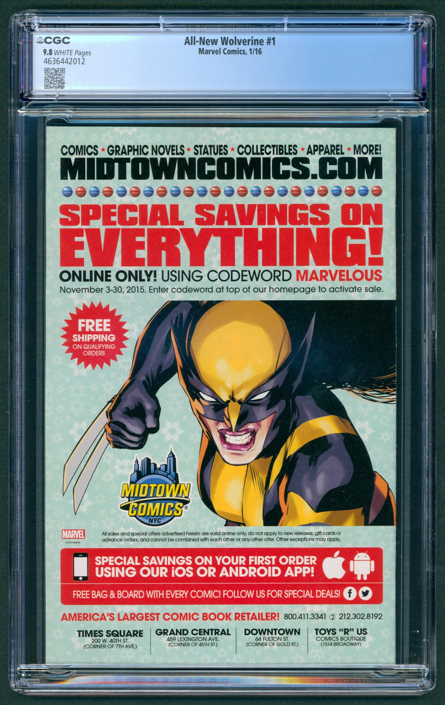 All New Wolverine #1 CGC 9.8