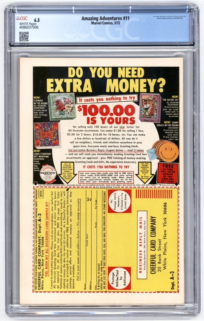 Amazing Adventures #11 CGC 6.5 1st appearance of Beast with fur