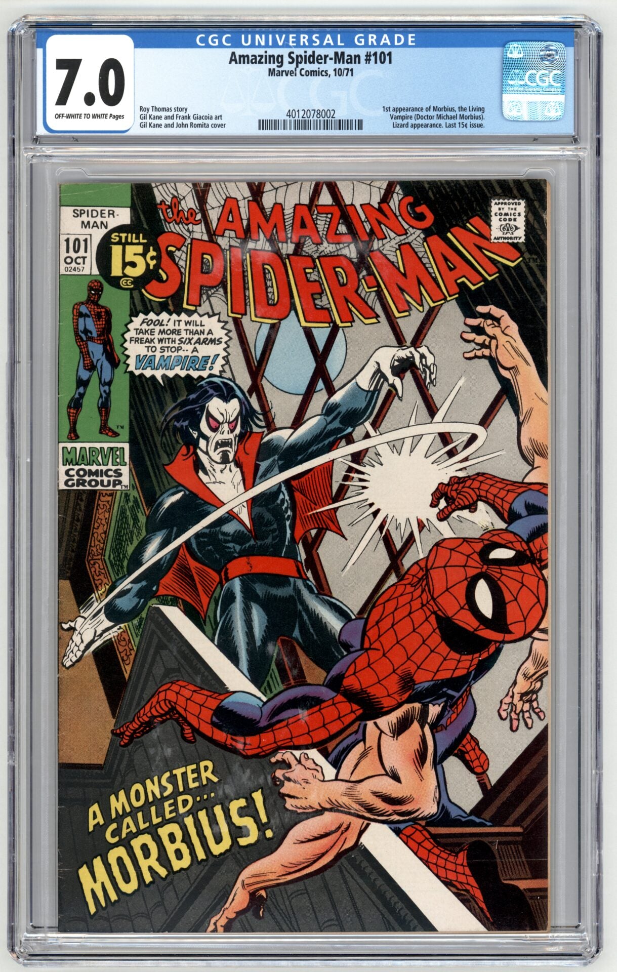 Amazing Spider-Man #101 CGC 7.0 1st App. of Morbius