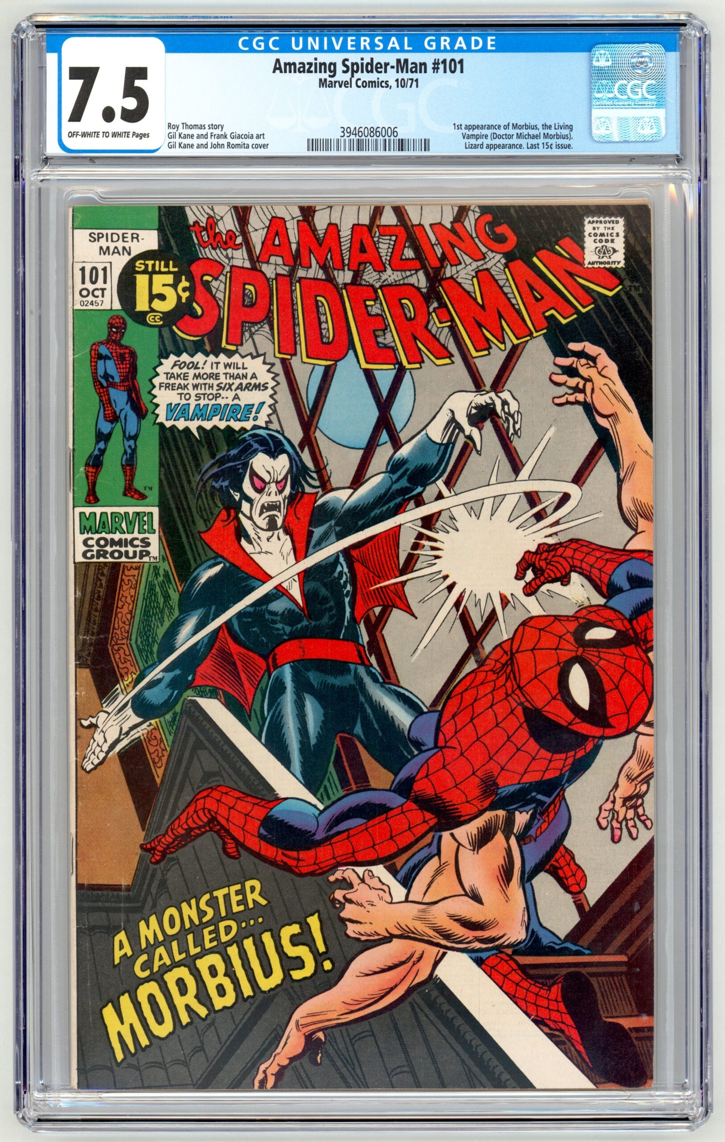 Amazing Spider-Man #101 CGC 7.5 1st App. of Morbius