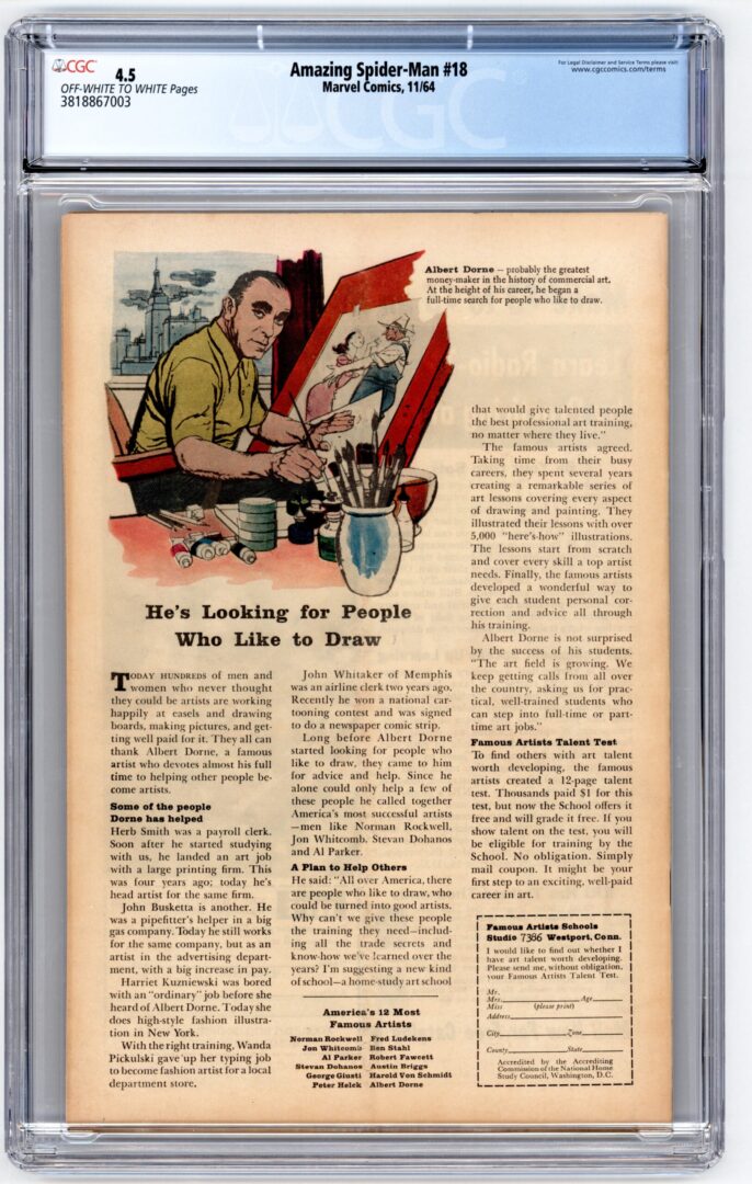 Amazing Spider-Man #18 CGC 4.5 1st App. of Need Leeds
