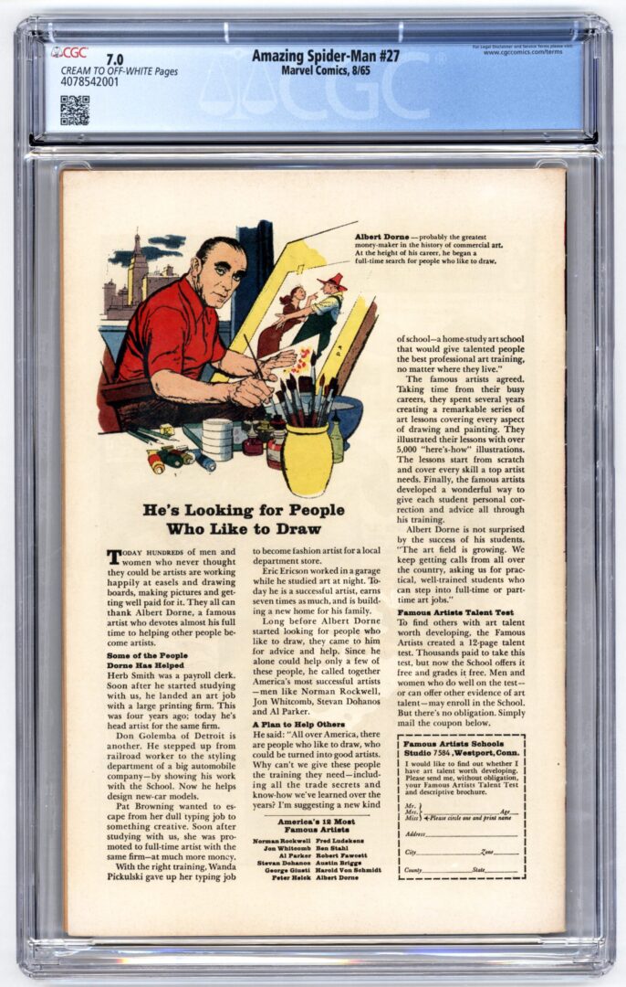 Amazing Spider-Man #27 CGC 7.0 "Death" of the Crime-Master