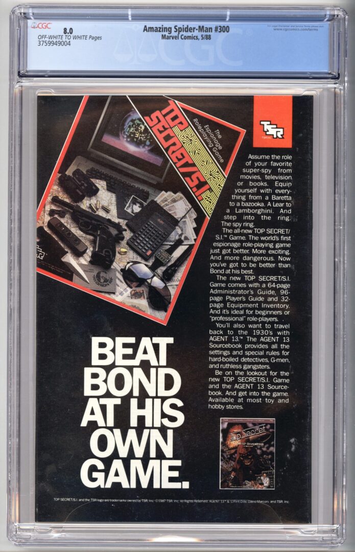 Amazing Spider-Man #300 CGC 8.0 Origin and 1st appearance of Venom