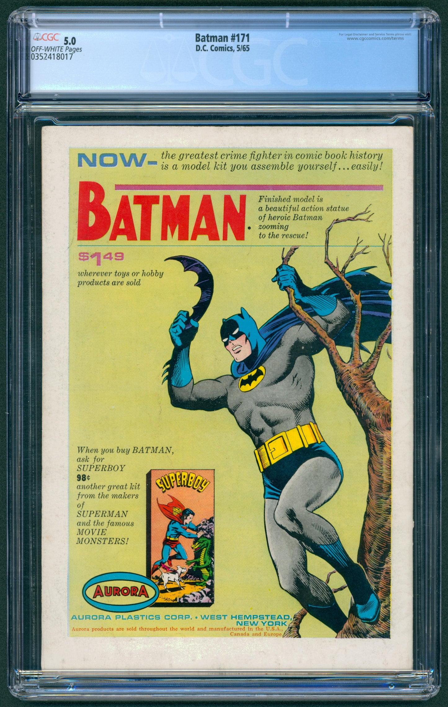 Batman #171 CGC 5.0 1st Silver Age App. of the Riddler