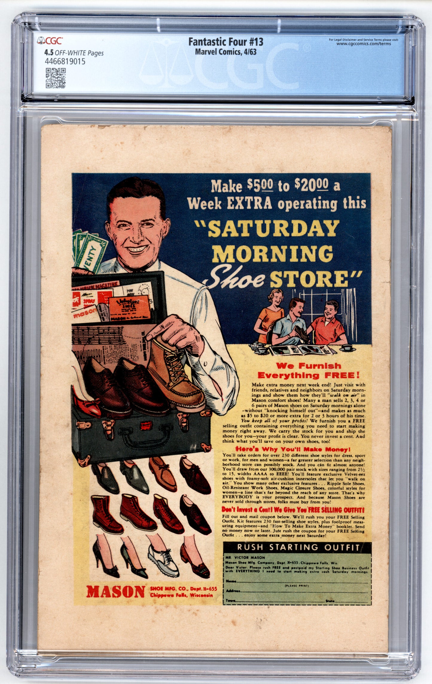 Fantastic Four #13 CGC 4.5 1st App. of the Watcher