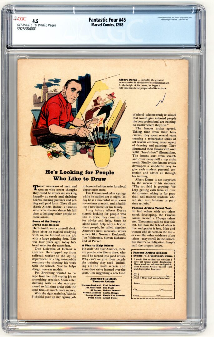 Fantastic Four #45 CGC 4.5 1st appearance of the Inhumans