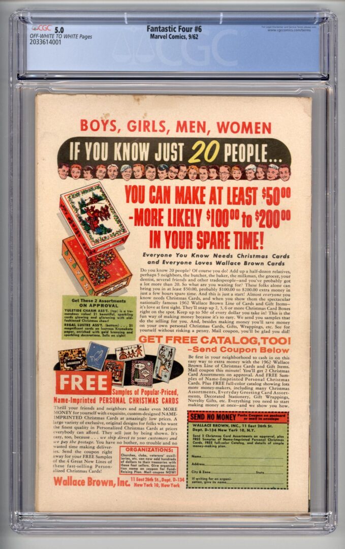 Fantastic Four #6 CGC 5.0 1st Marvel villain team-up