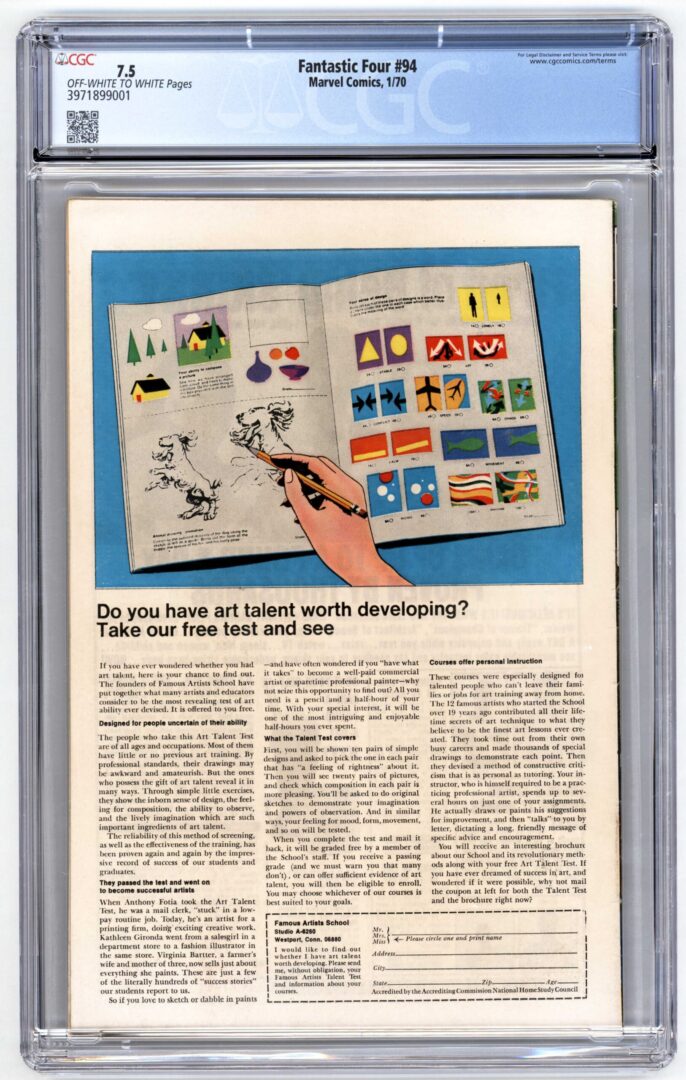 Fantastic Four #94 CGC 7.5 1st App. of Agatha Harkness