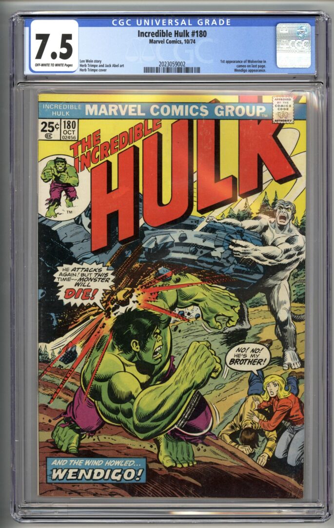 Incredible Hulk #180 CGC 7.5 1st brief appearance of Wolverine