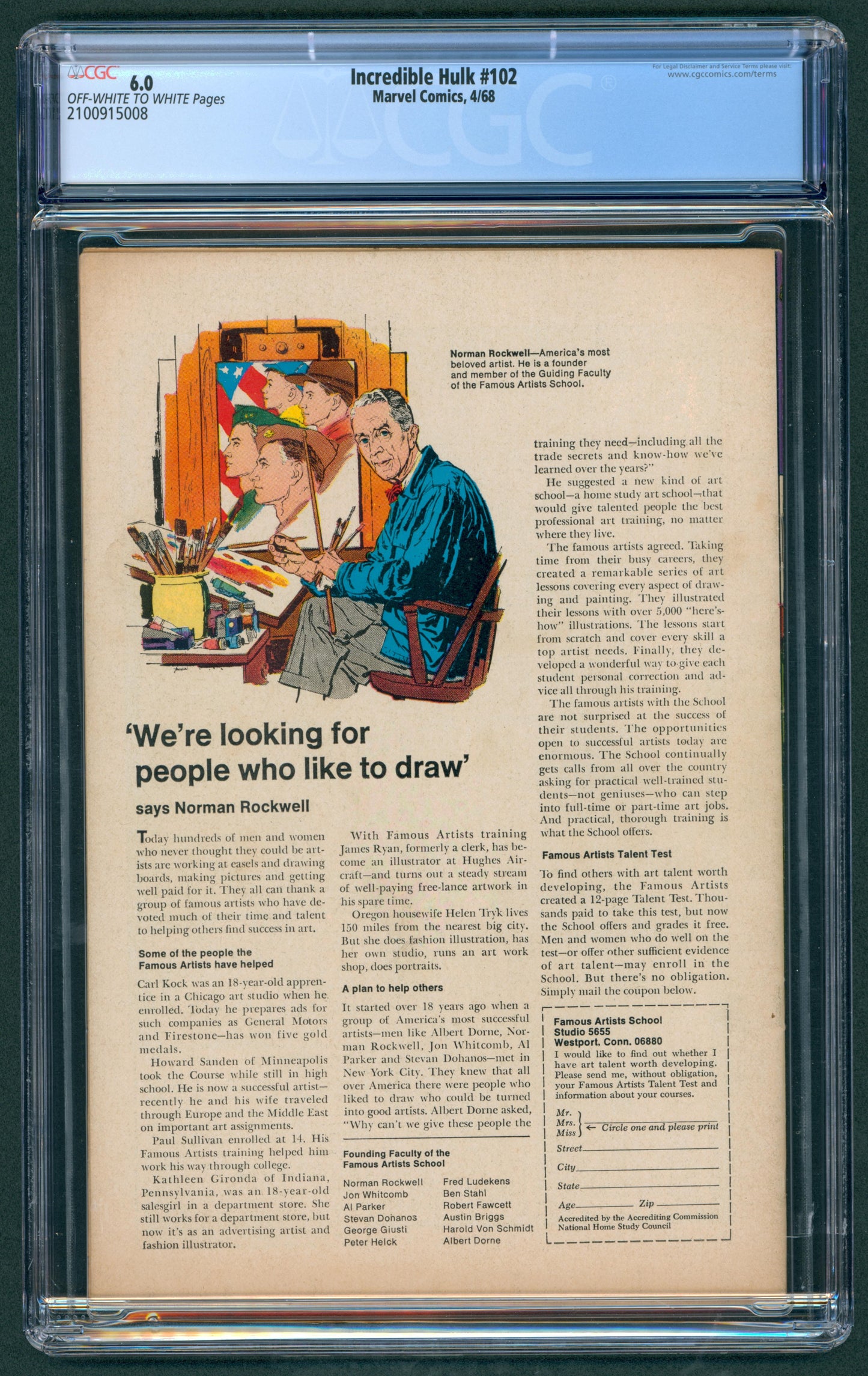 Incredible Hulk #102 CGC 6.0