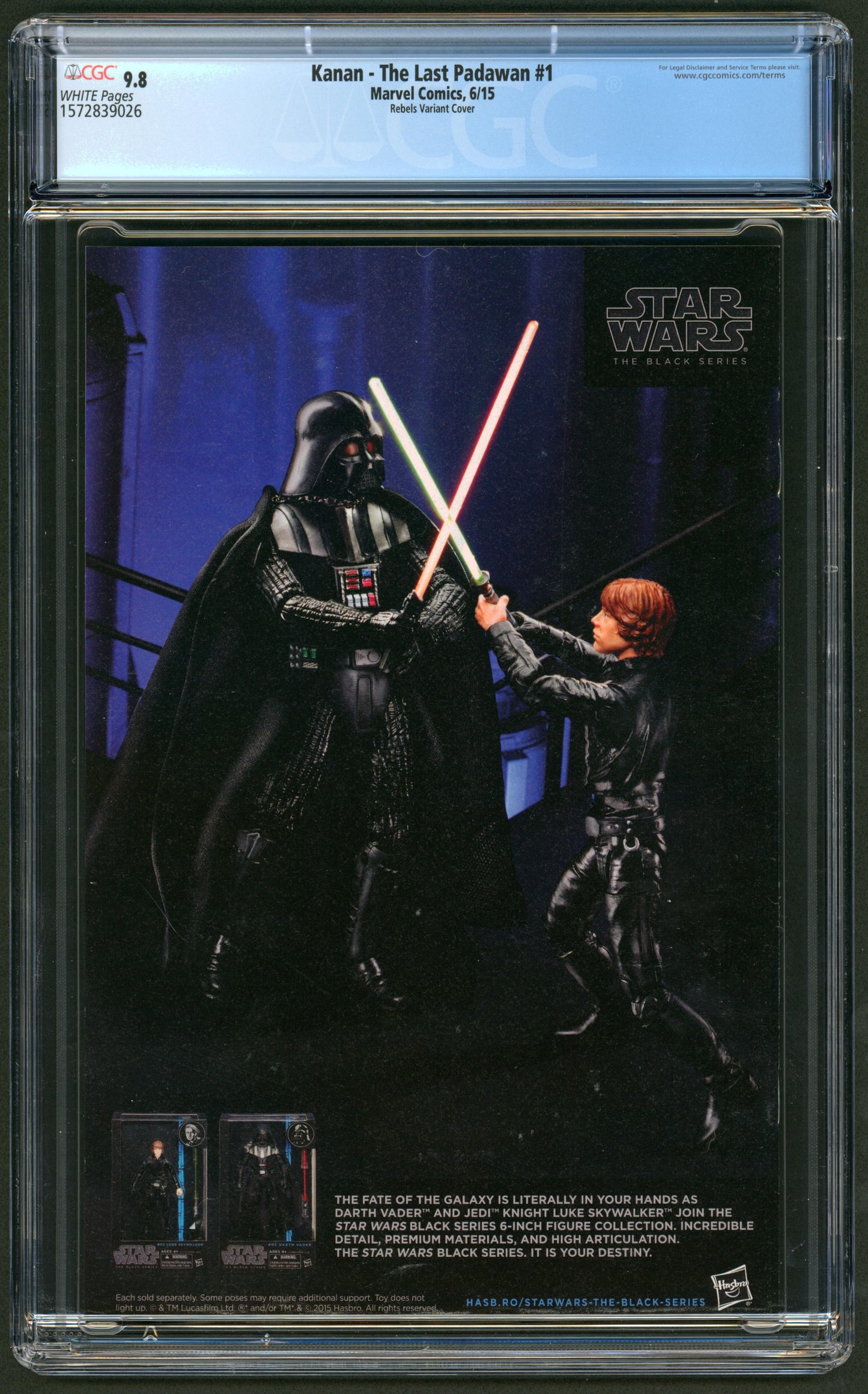 Star Wars Kanan #1 Rebels Variant CGC 9.8 1st App. of Kanan