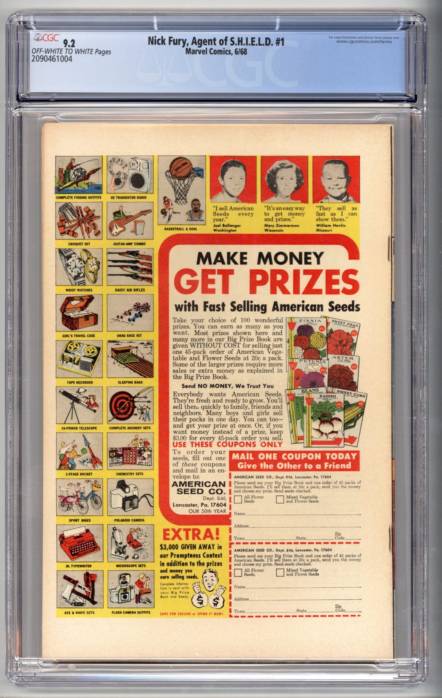 Nick Fury Agent of Shield #1 CGC 9.2