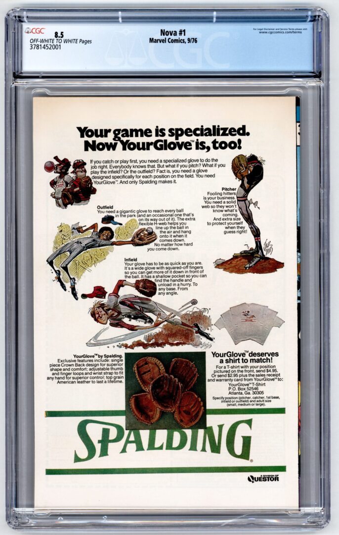 Nova #1 CGC 8.5 Origin & 1st Appearance of Nova