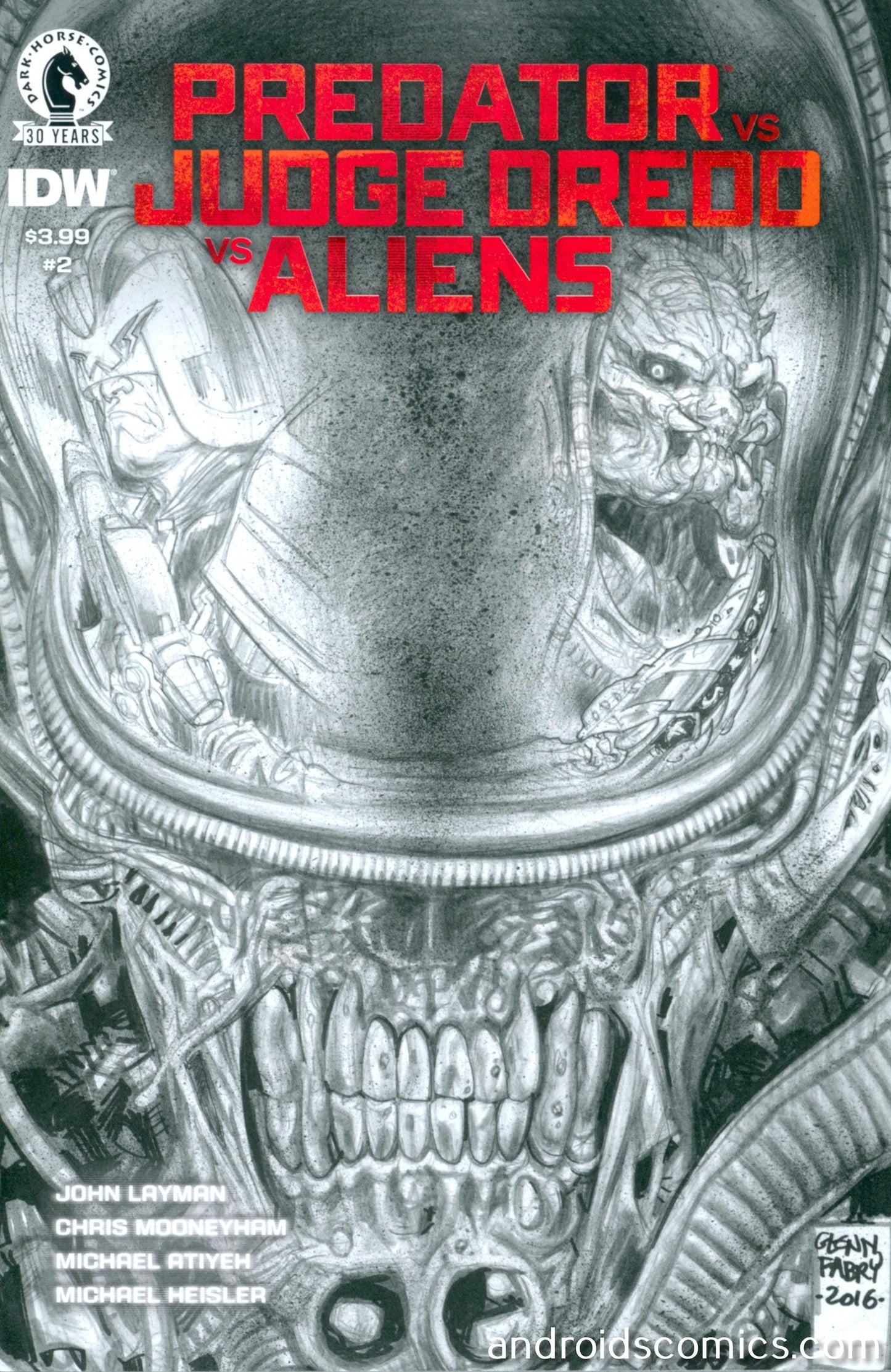 Predator vs Judge Dredd vs Aliens #2 Fabry Pencils Variant