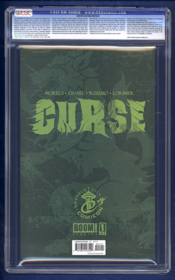 Curse #1 CGC 9.8 Convention Edition