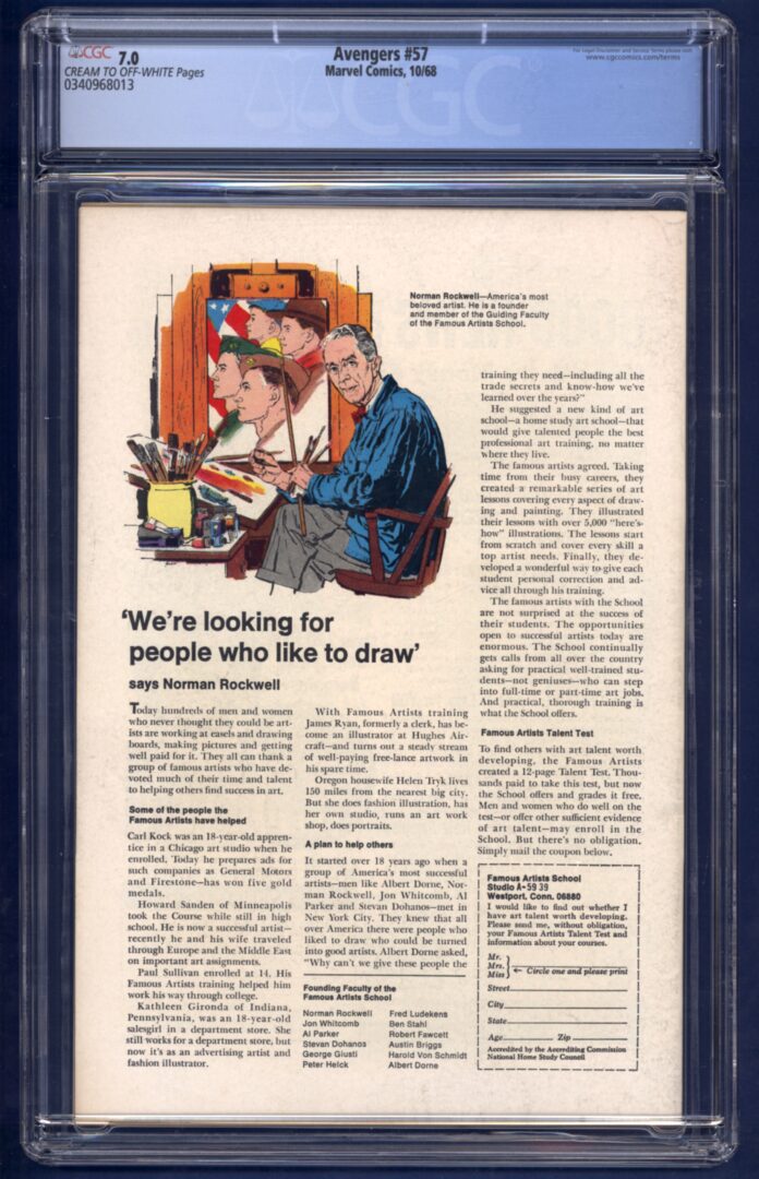 Avengers #57 CGC 7.0 1st appearance of Vision