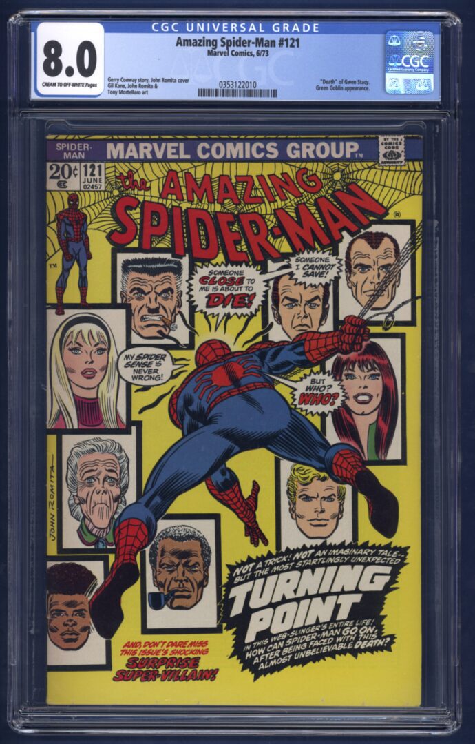 Amazing Spider-Man #121 CGC 8.0 "Death" of Gwen Stacey