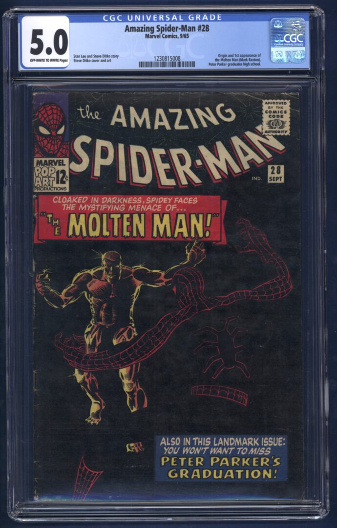 Amazing Spider-Man #28 CGC 5.0 Origin & 1st appearance of Molten Man
