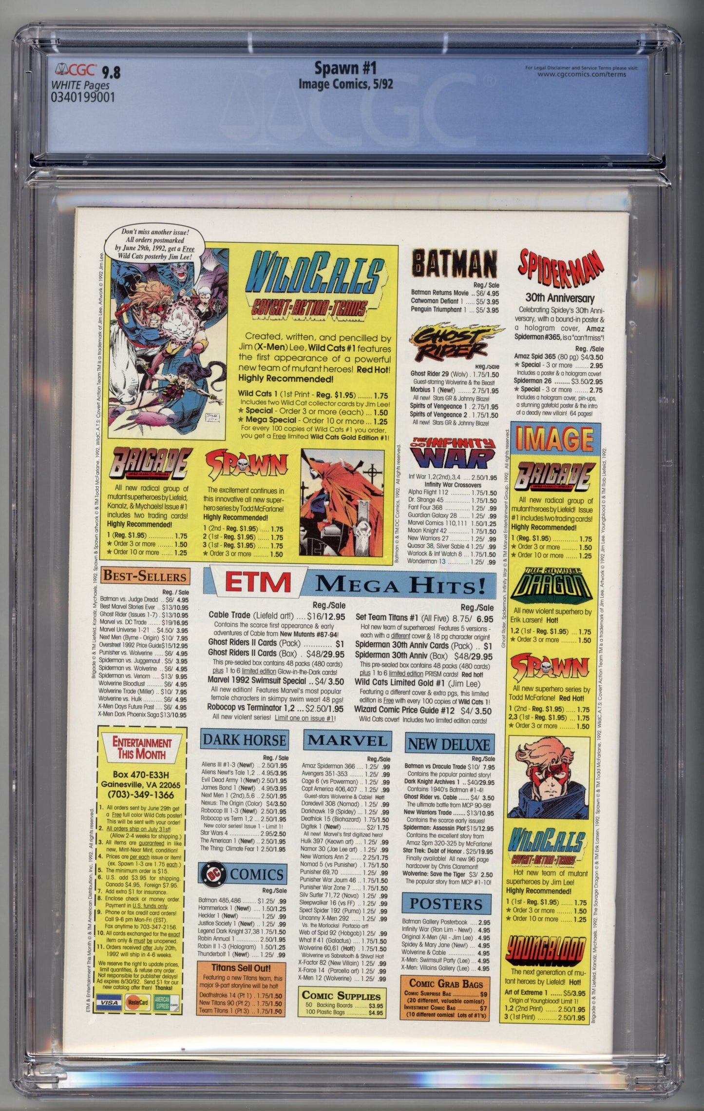Spawn #1 CGC 9.8 1st appearance of Spawn