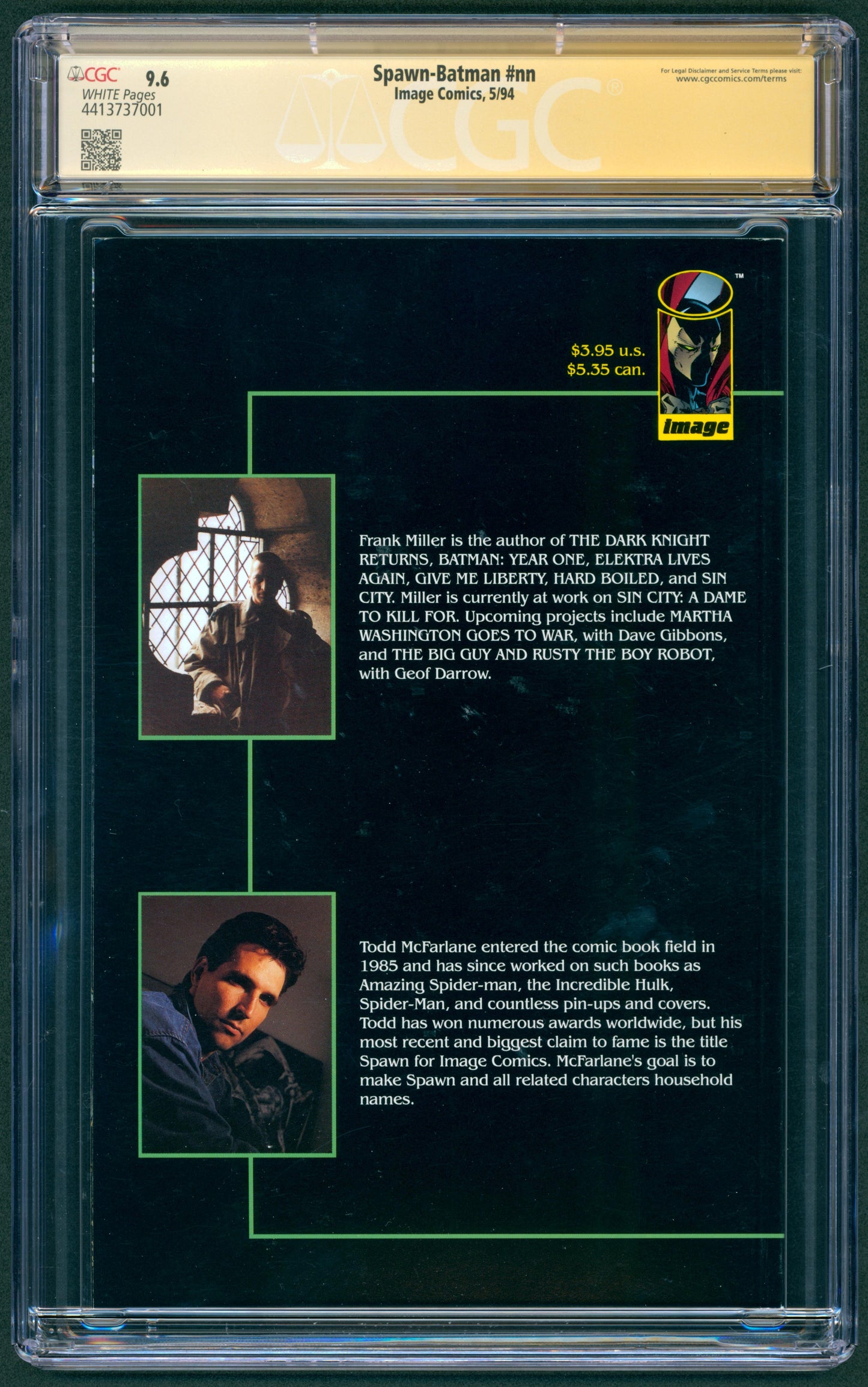 Spawn Batman #NN CGC 9.6 Signed by Frank Miller