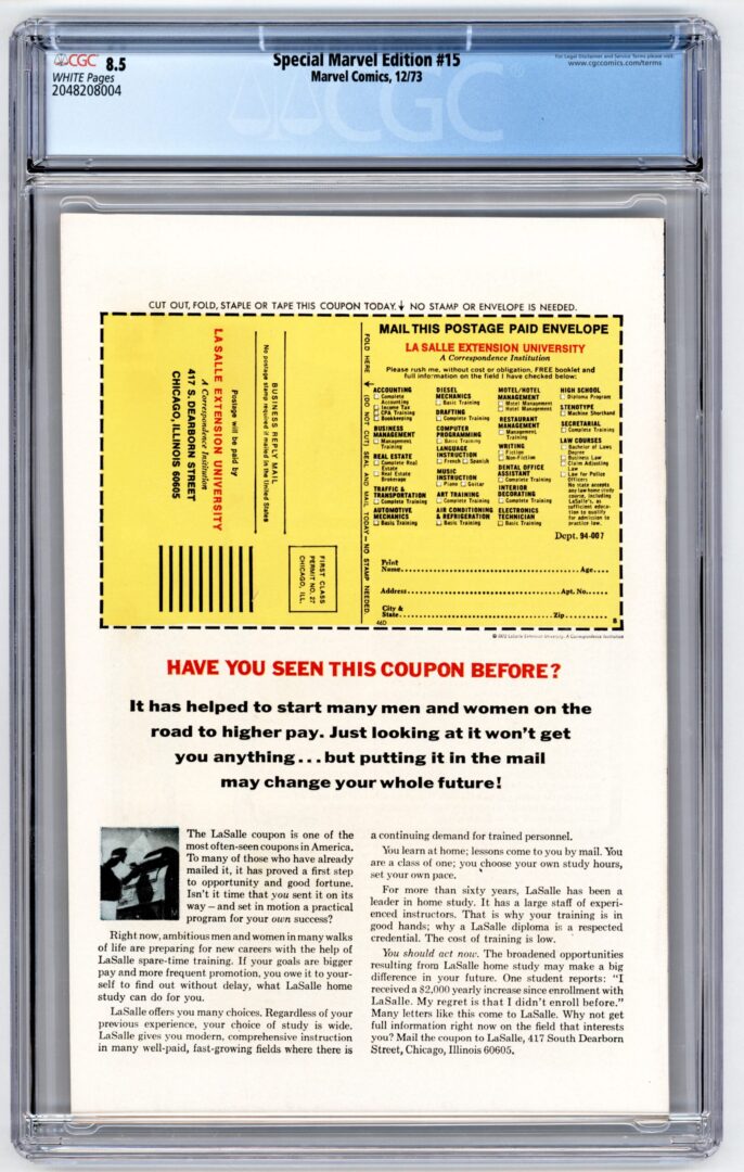 Special Marvel Edition #15 CGC 8.5 1st App. of Shang-Chi