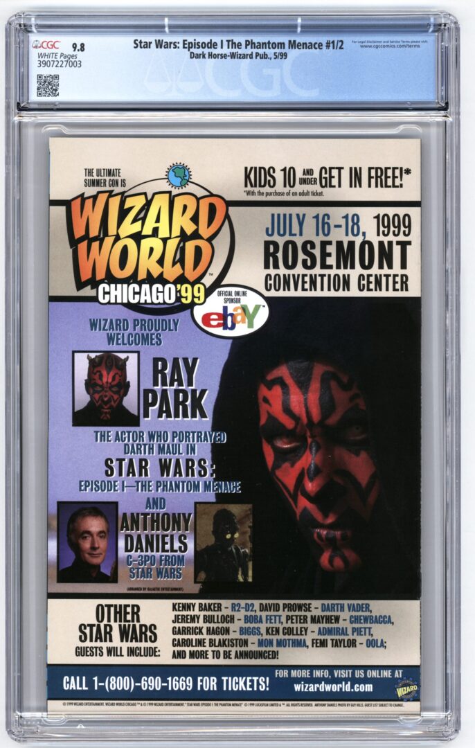 Star Wars Episode IThe Phantom Menace #1/2 CGC 9.8 1st App. of Qui-Gon Jinn