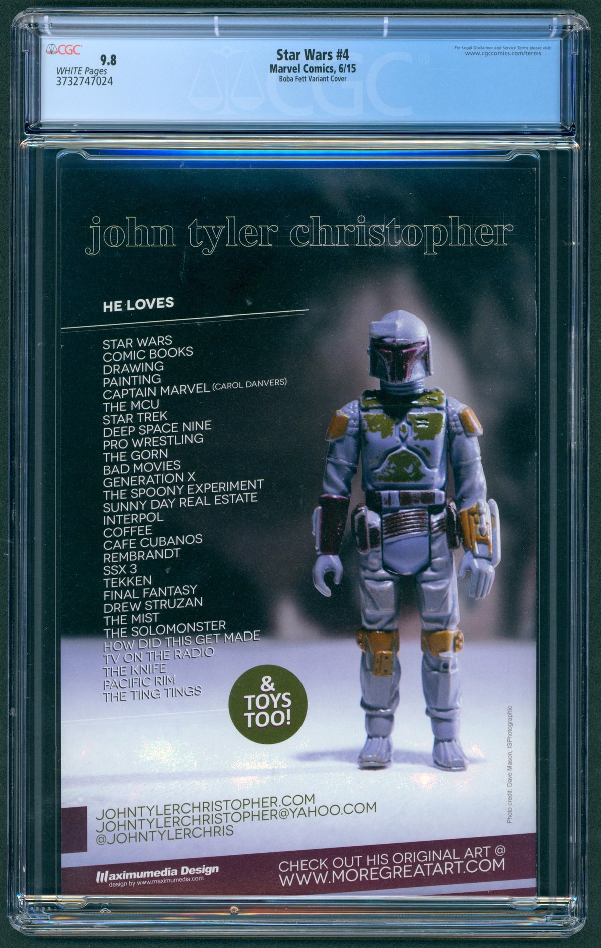 Star Wars #4 Boba Fett Action Figure Cover CGC 9.8