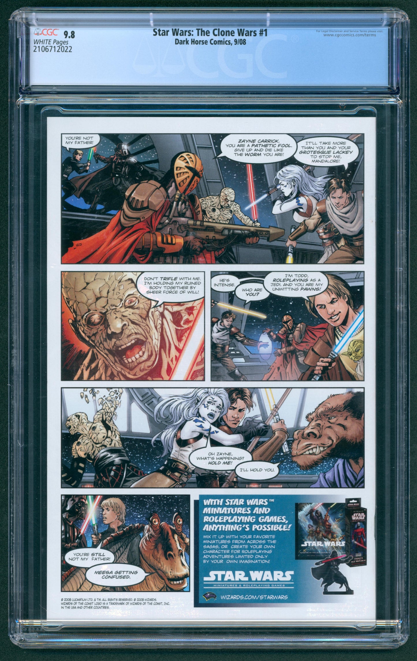 Star Wars: The Clone Wars #1 CGC 9.8 1st App. of Ahsoka Tano