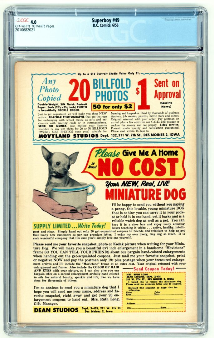 Superboy #49 CGC 4.0 1st appearance of Metallo