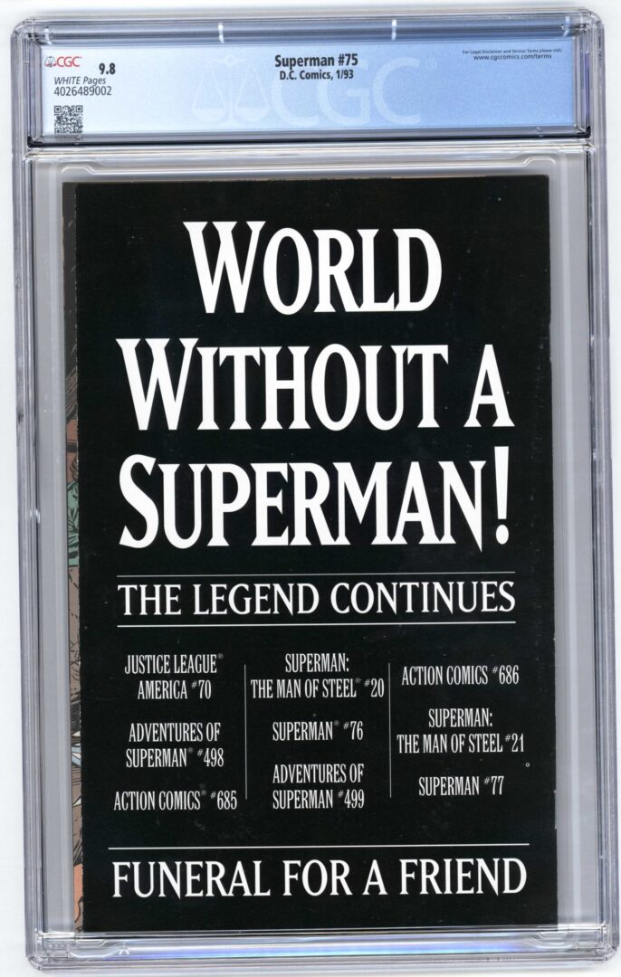 Superman #75 CGC 9.8 Newsstand