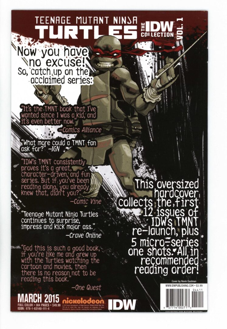 Teenage Mutant Ninja Turtles #44 Cover B "Death" of Donatello NM