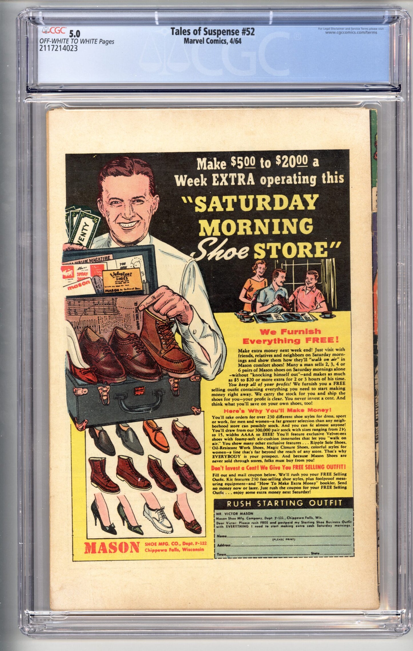 Tales of Suspense #52 CGC 5.0 1st appearance of Black Widow