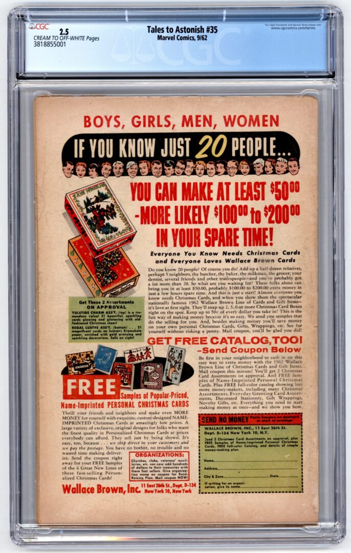 Tales to Astonish #35 CGC 2.5 1st appearance of Ant-Man in costume