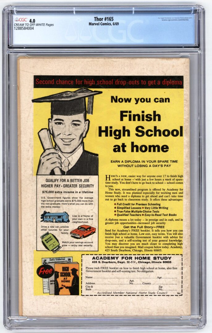 Thor #165 CGC 4.0 1st full App. of Him (Warlock)