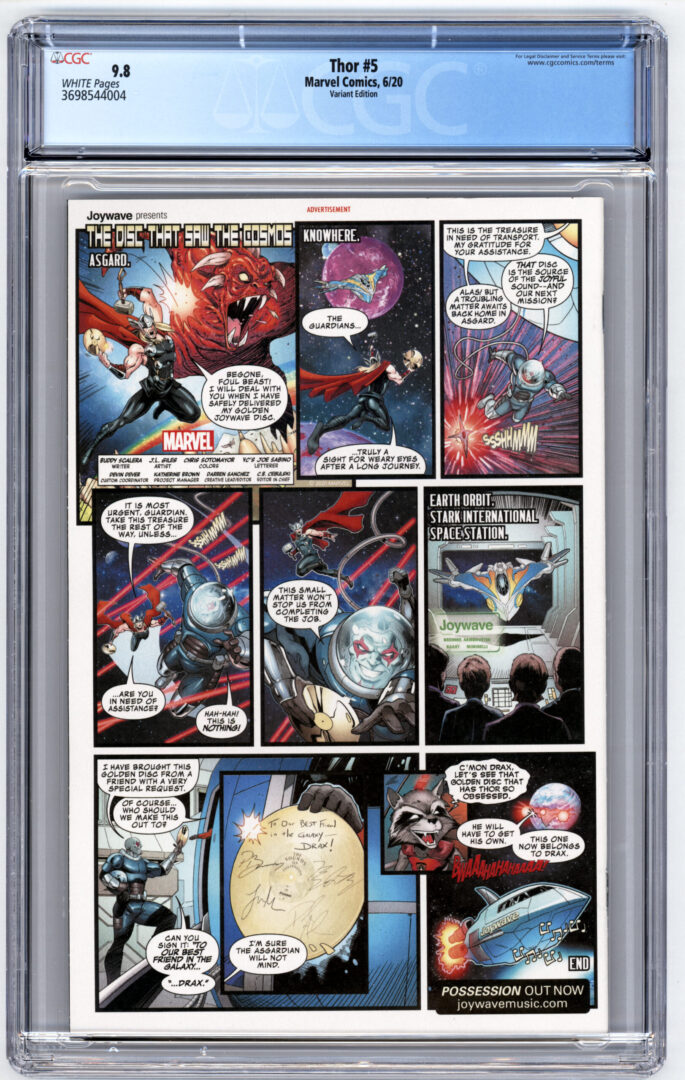 Thor #5 Marvel Zombies Variant CGC 9.8 1st appearance of Black Winter
