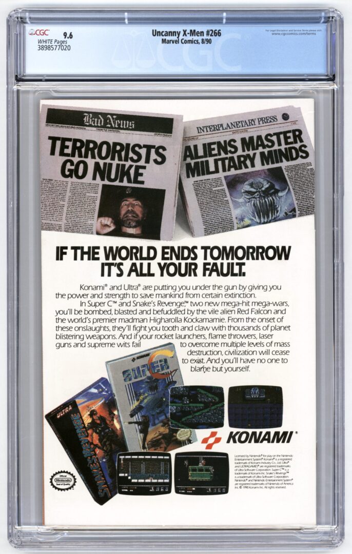 Uncanny X-Men #266 CGC 9.6 1st full appearance of Gambit