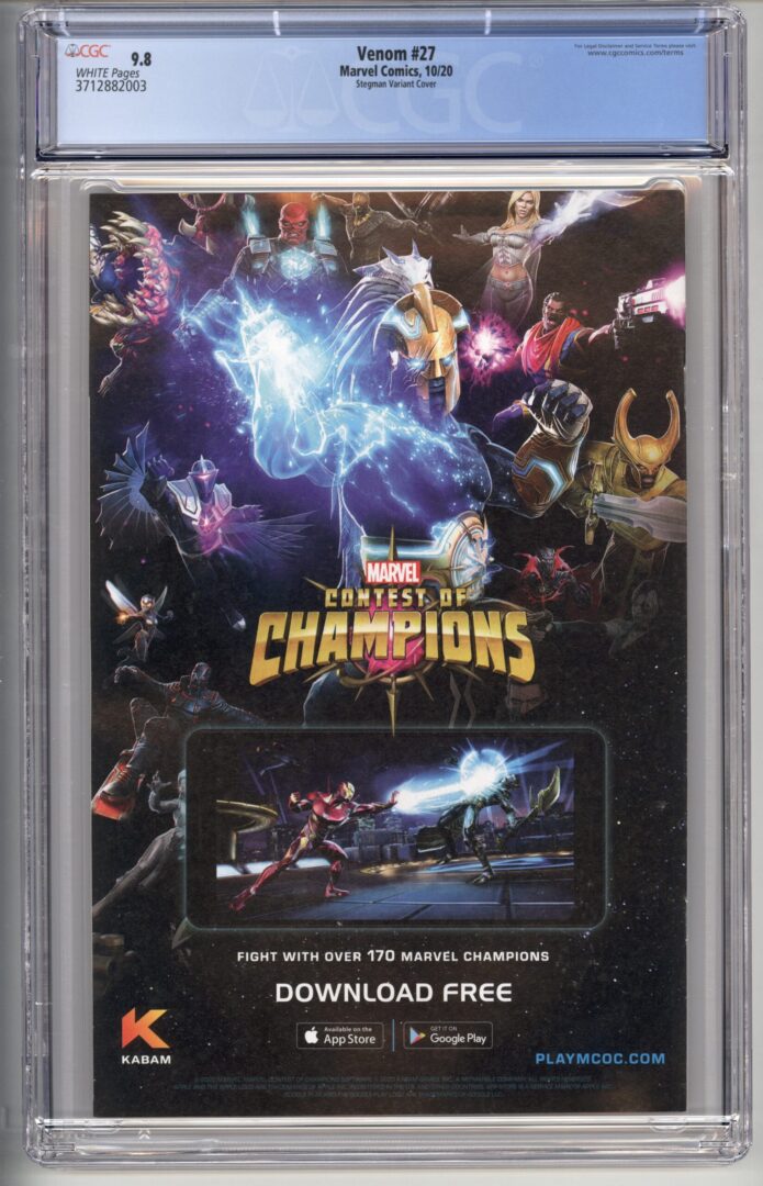 Venom #27 Stegman Var. CGC 9.8 1st full App. of Codex