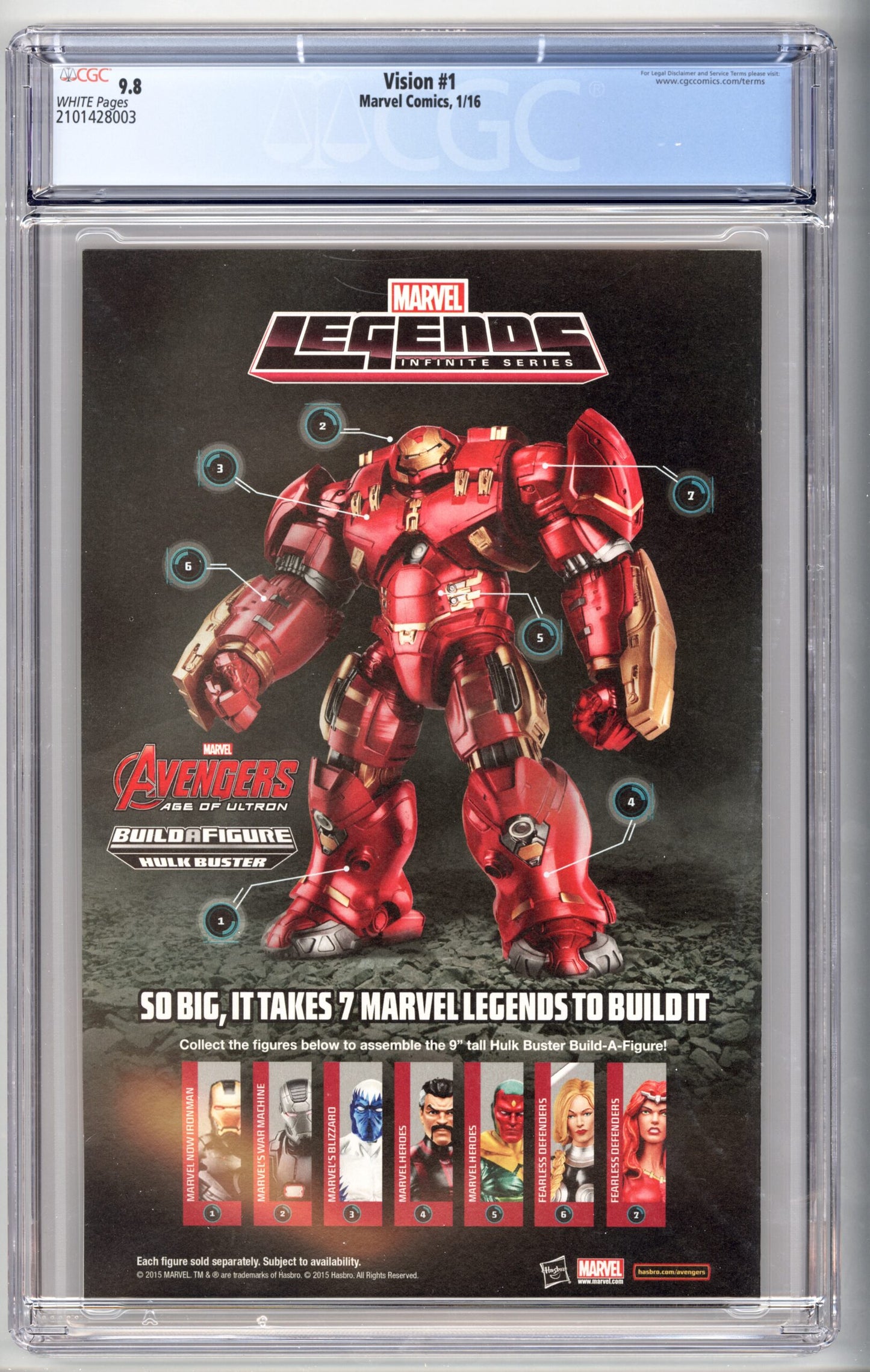 Vision #1 CGC 9.8 1st appearance of Virginia, Vin, & Viv Vision