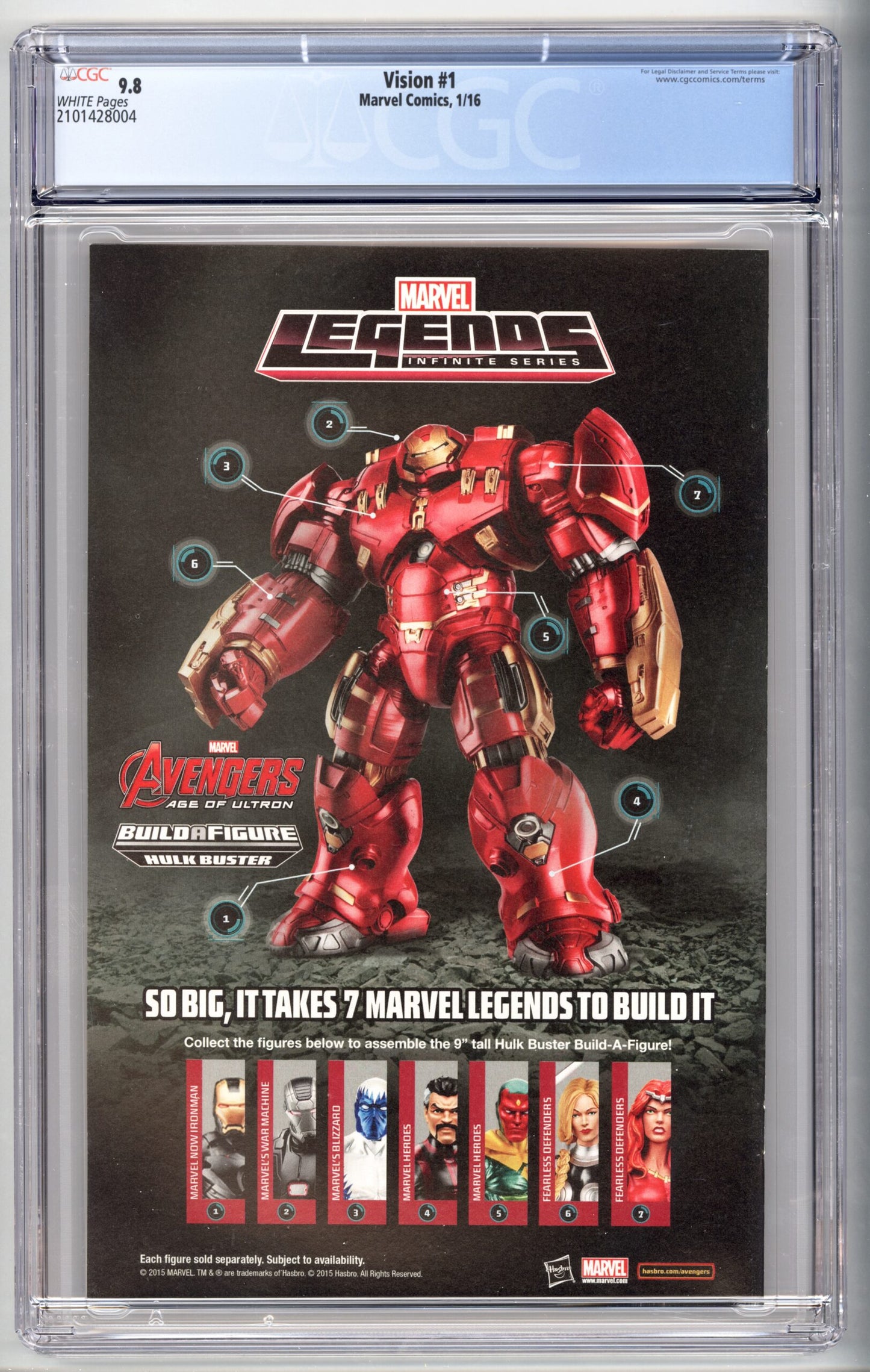 Vision #1 CGC 9.8 1st appearance of Virginia, Vin, & Viv Vision