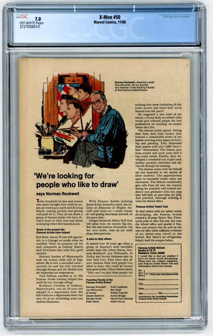 X-Men #50 CGC 7.0
