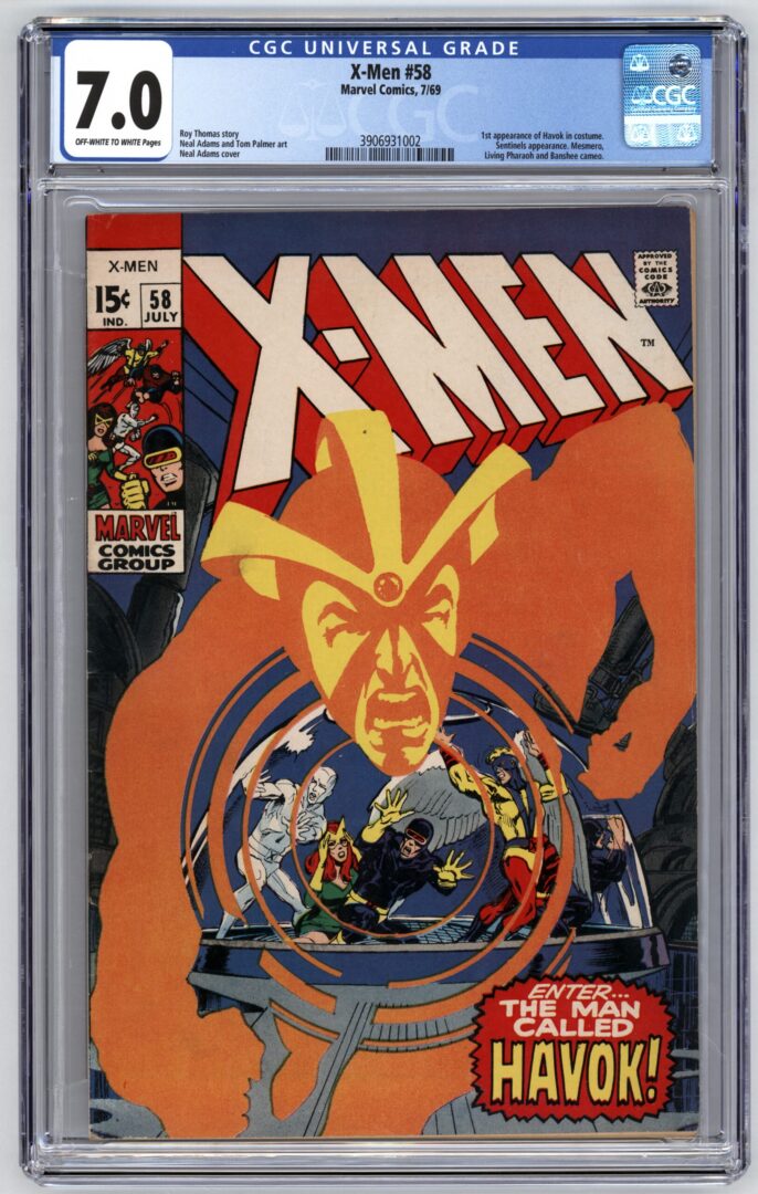 X-Men #58 CGC 7.0 1st Appearance of Havok in costume