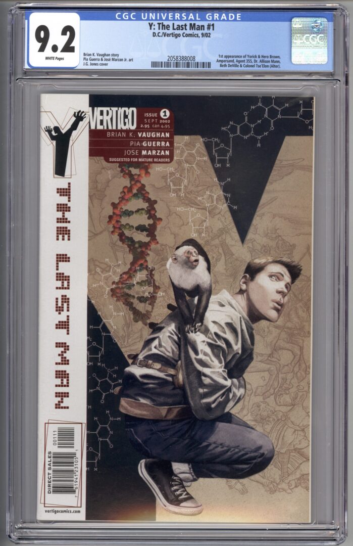 Y the Last Man #1 CGC 9.2 1st appearance of Yorick & Ampersand