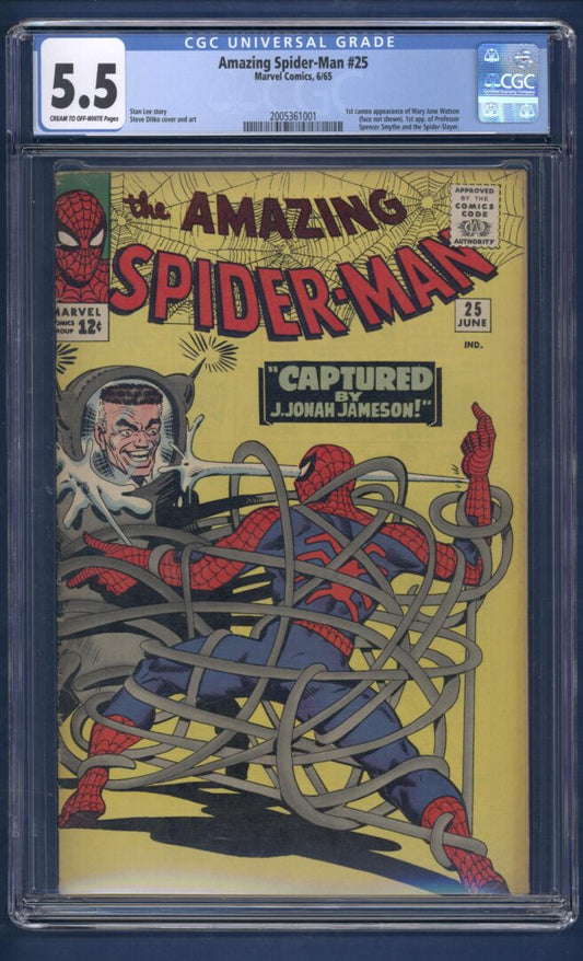 Amazing Spider-Man #25  CGC 5.5  1st cameo appearance of Mary Jane Watson