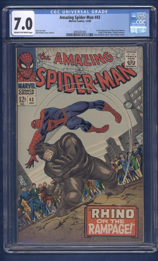 Amazing Spider-Man #43  CGC 7.0  1st full app. of Mary Jane Watson